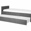 Fabric EU Small Single Trundle Bed Grey MARMANDE