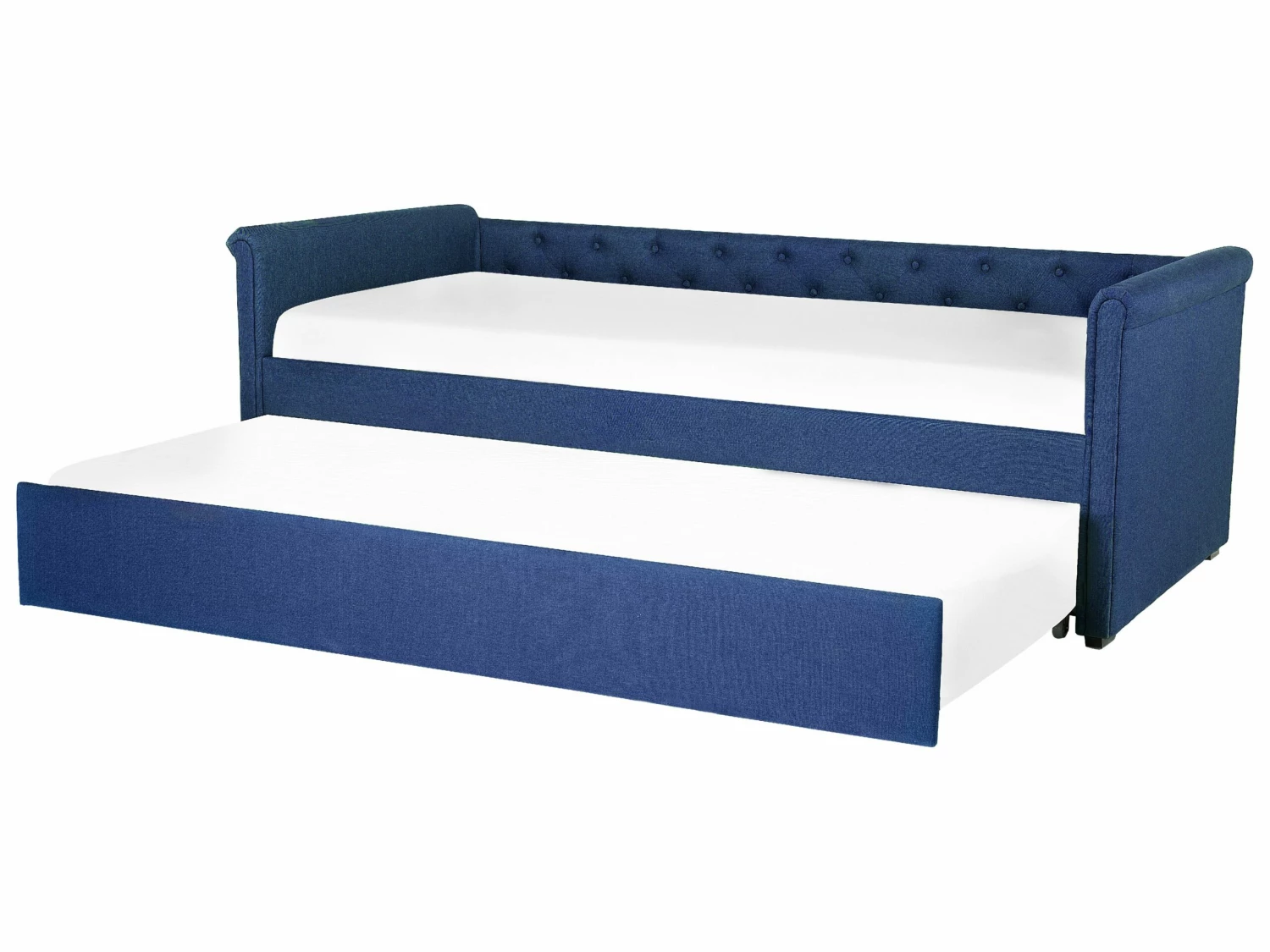 Fabric EU Small Single Trundle Bed Blue LIBOURNE