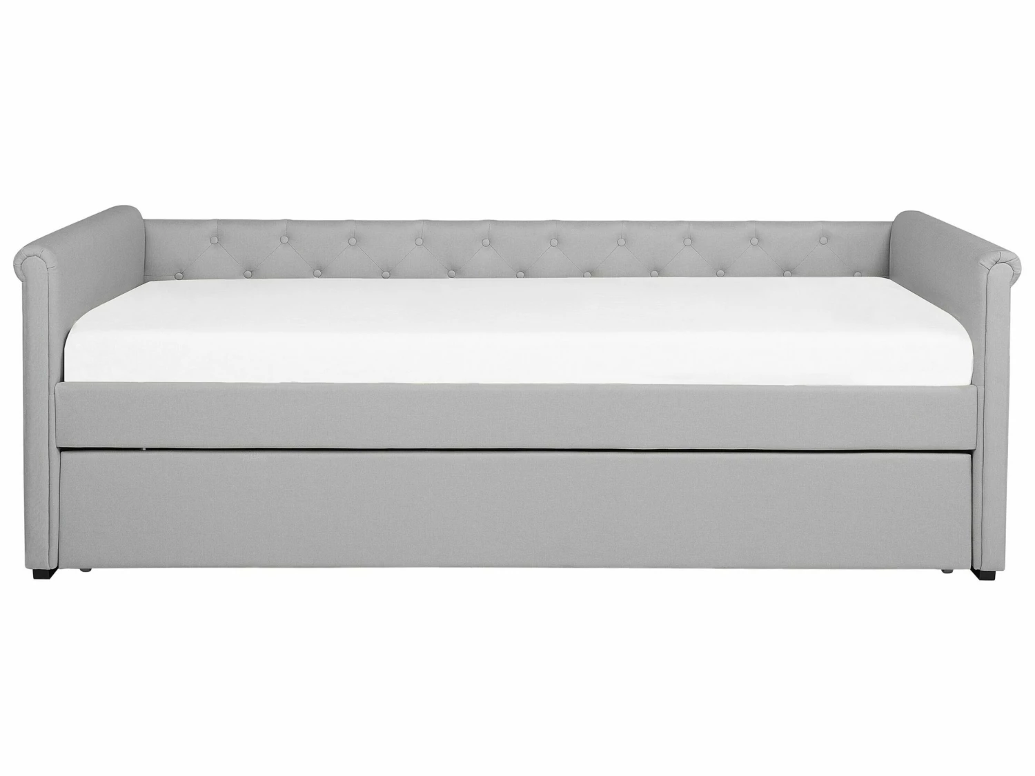 Fabric EU Small Single Trundle Bed Light Grey LIBOURNE 5 Fabric EU Small Single Trundle Bed Light Grey LIBOURNE - Image 5