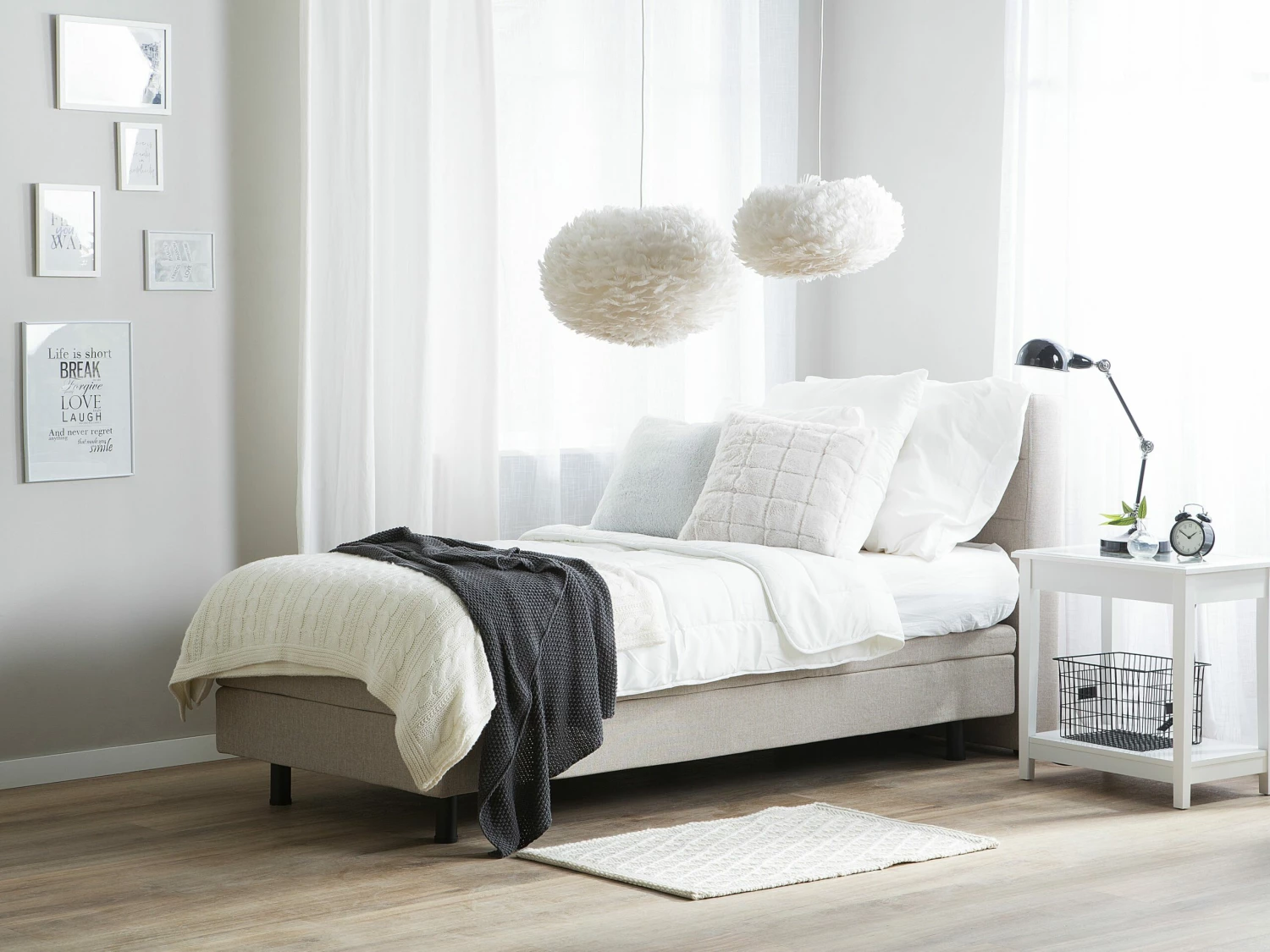 Fabric EU Small Single Adjustable Bed Beige DUKE - Image 3