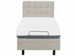 Fabric EU Small Single Adjustable Bed Beige DUKE -Cheap Bed Linings Store undef src sa picid 771759 type whitesh image