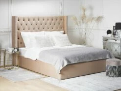 Velvet Ottoman Bed Beige LUBBON Various Sizes -Cheap Bed Linings Store undef src sa picid 772971 type color image