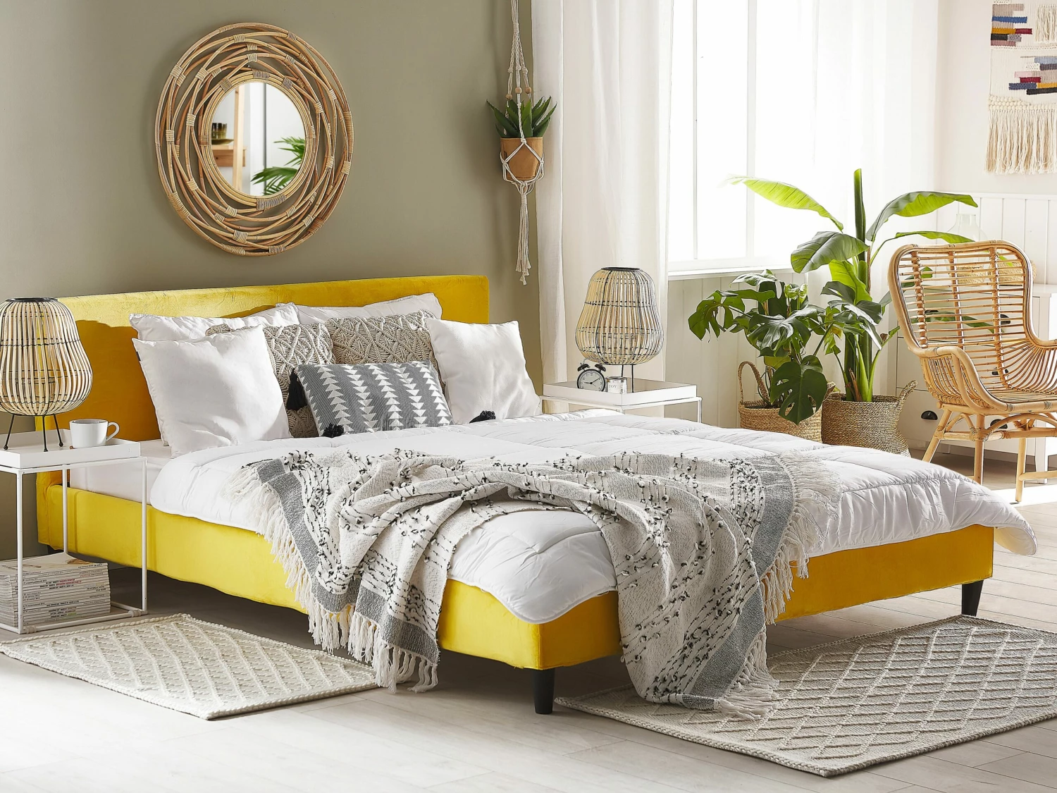 Velvet Bed Yellow FITOU Various Sizes - Image 2