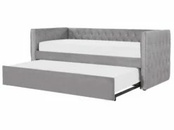 Velvet EU Single Trundle Bed Grey GASSIN