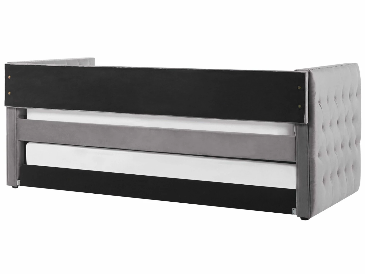 Velvet EU Single Trundle Bed Grey GASSIN - Image 7