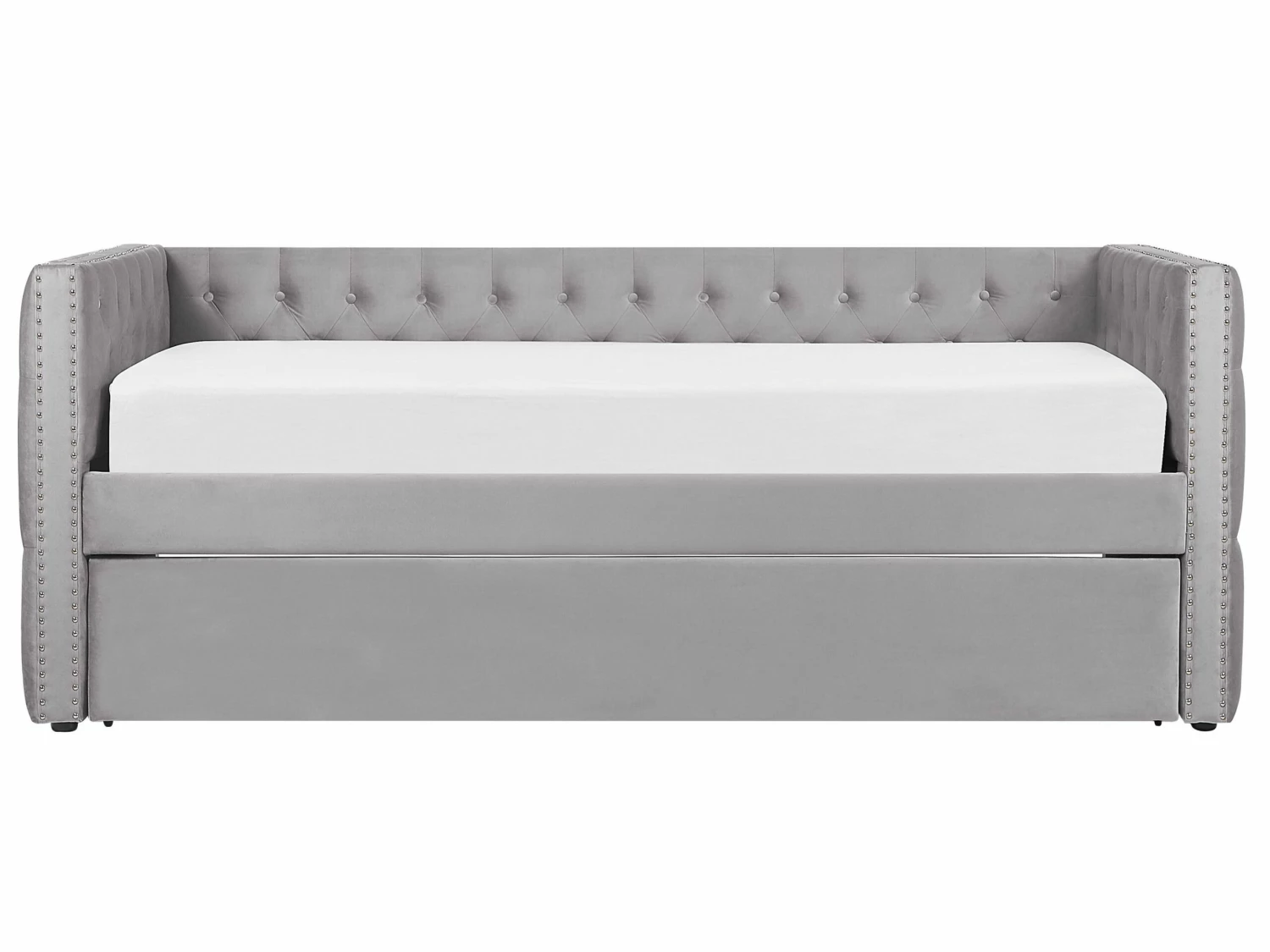 Velvet EU Single Trundle Bed Grey GASSIN - Image 8