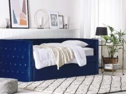 Velvet EU Single Trundle Bed Blue GASSIN -Cheap Bed Linings Store undef src sa picid 779312 type whitesh image