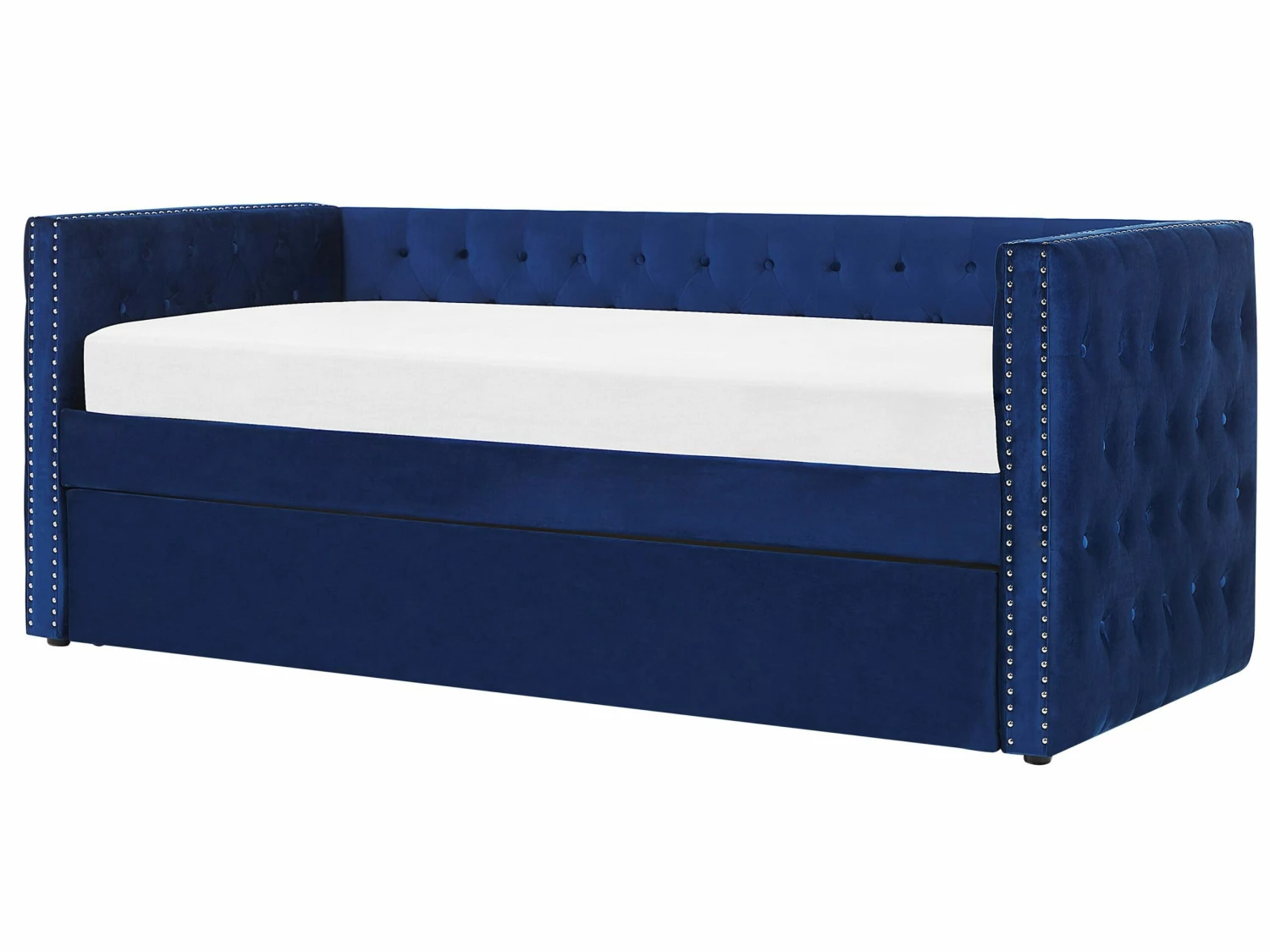 Velvet EU Single Trundle Bed Blue GASSIN - Image 5