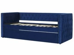 Velvet EU Single Trundle Bed Blue GASSIN -Cheap Bed Linings Store undef src sa picid 779318 type whitesh image