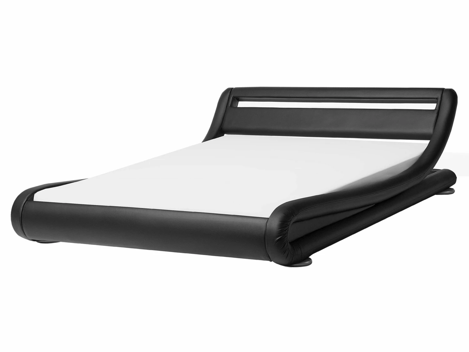 Faux Leather LED Waterbed Black AVIGNON Various Sizes - Image 5