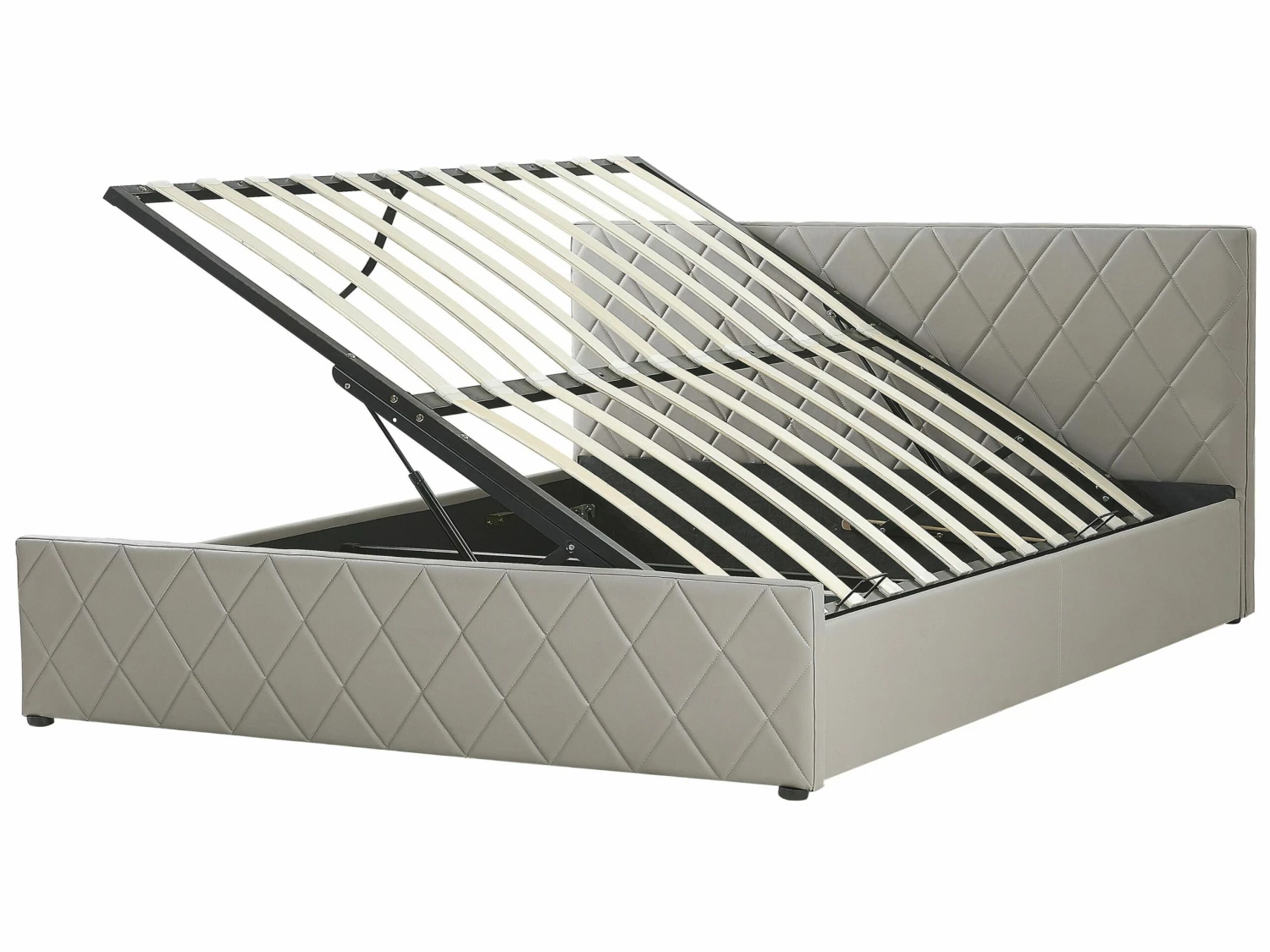 Faux Leather Ottoman Bed Taupe ROCHEFORT Various Sizes