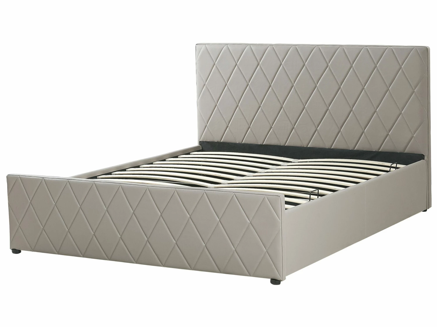Faux Leather Ottoman Bed Taupe ROCHEFORT Various Sizes - Image 7