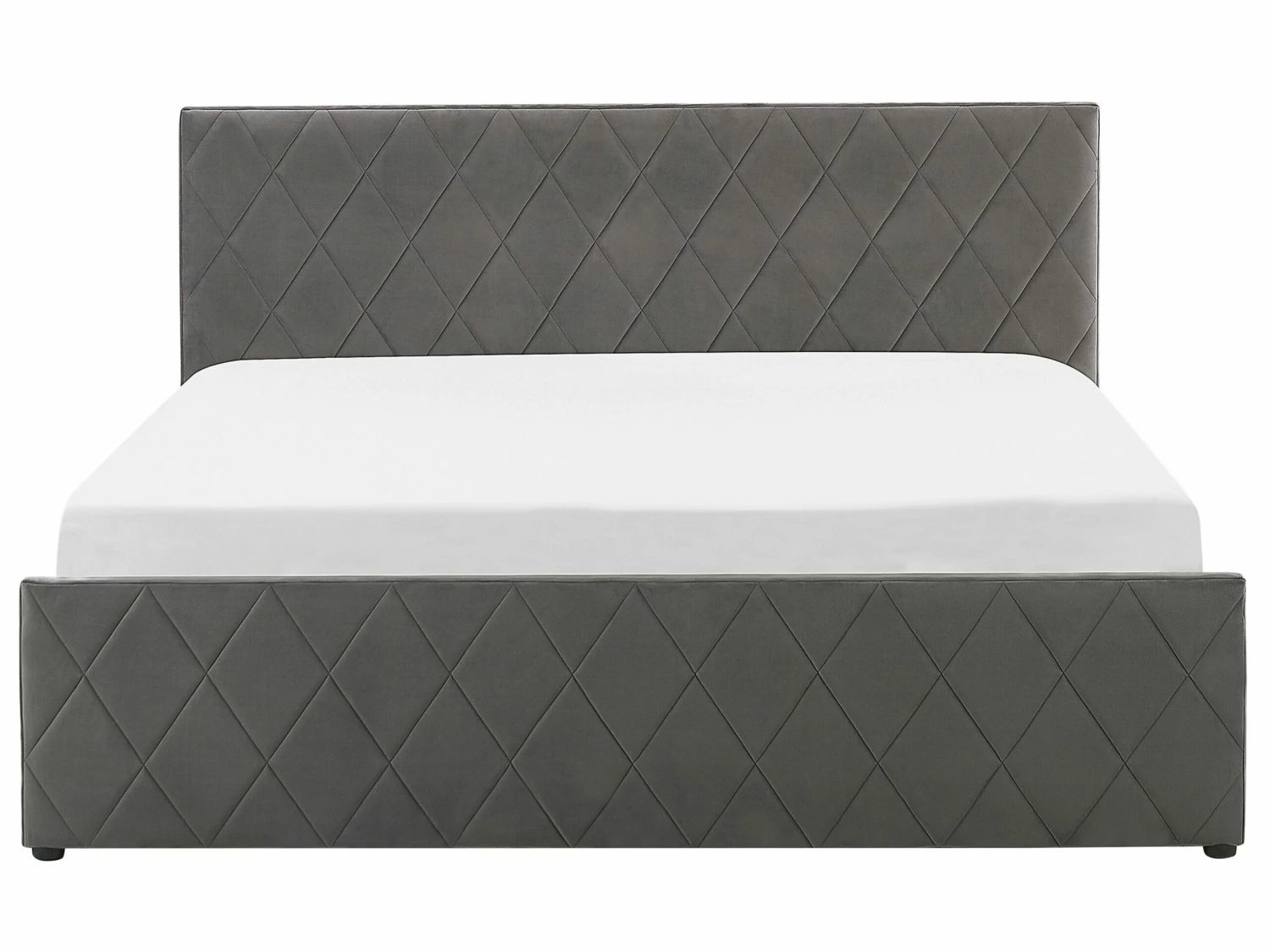Velvet Ottoman Bed Grey ROCHEFORT Various Sizes 6 Velvet Ottoman Bed Grey ROCHEFORT Various Sizes - Image 6