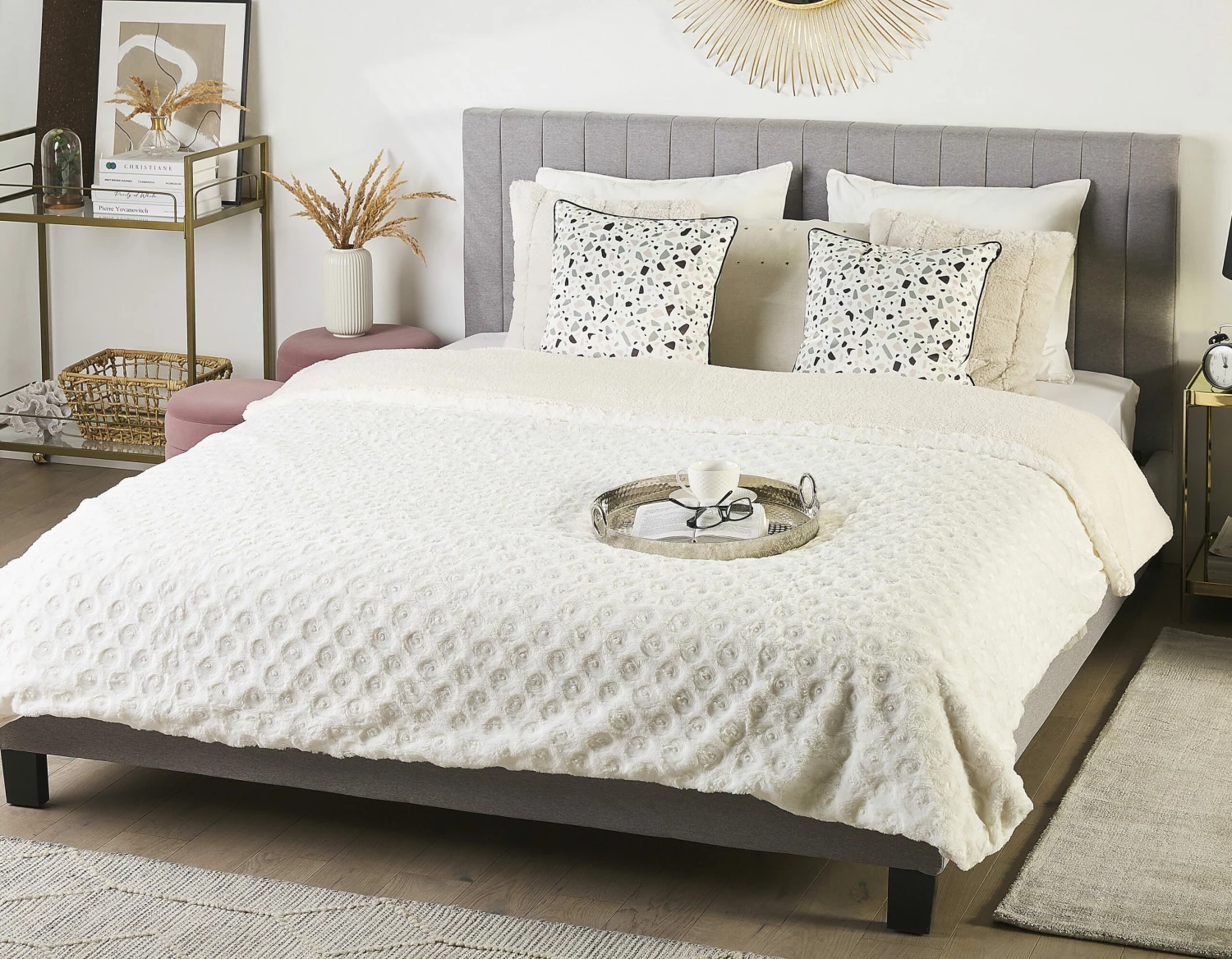 Faux Fur Bedspread White KANDILLI Various Sizes 2 Faux Fur Bedspread White KANDILLI Various Sizes - Image 2