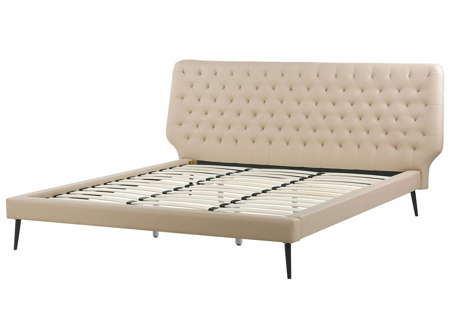 Faux Leather Bed Beige ESSONNE Various Sizes - Image 4