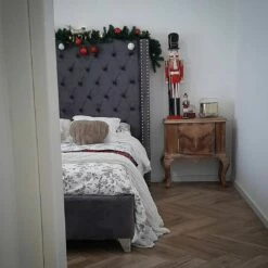 Velvet Bed Grey LUBBON Various Sizes -Cheap Bed Linings Store undef src sa picid 791450 type whitesh image