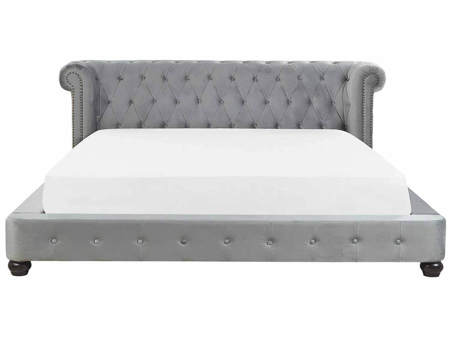 Velvet EU Super King Size Bed Grey CAVAILLON - Image 3