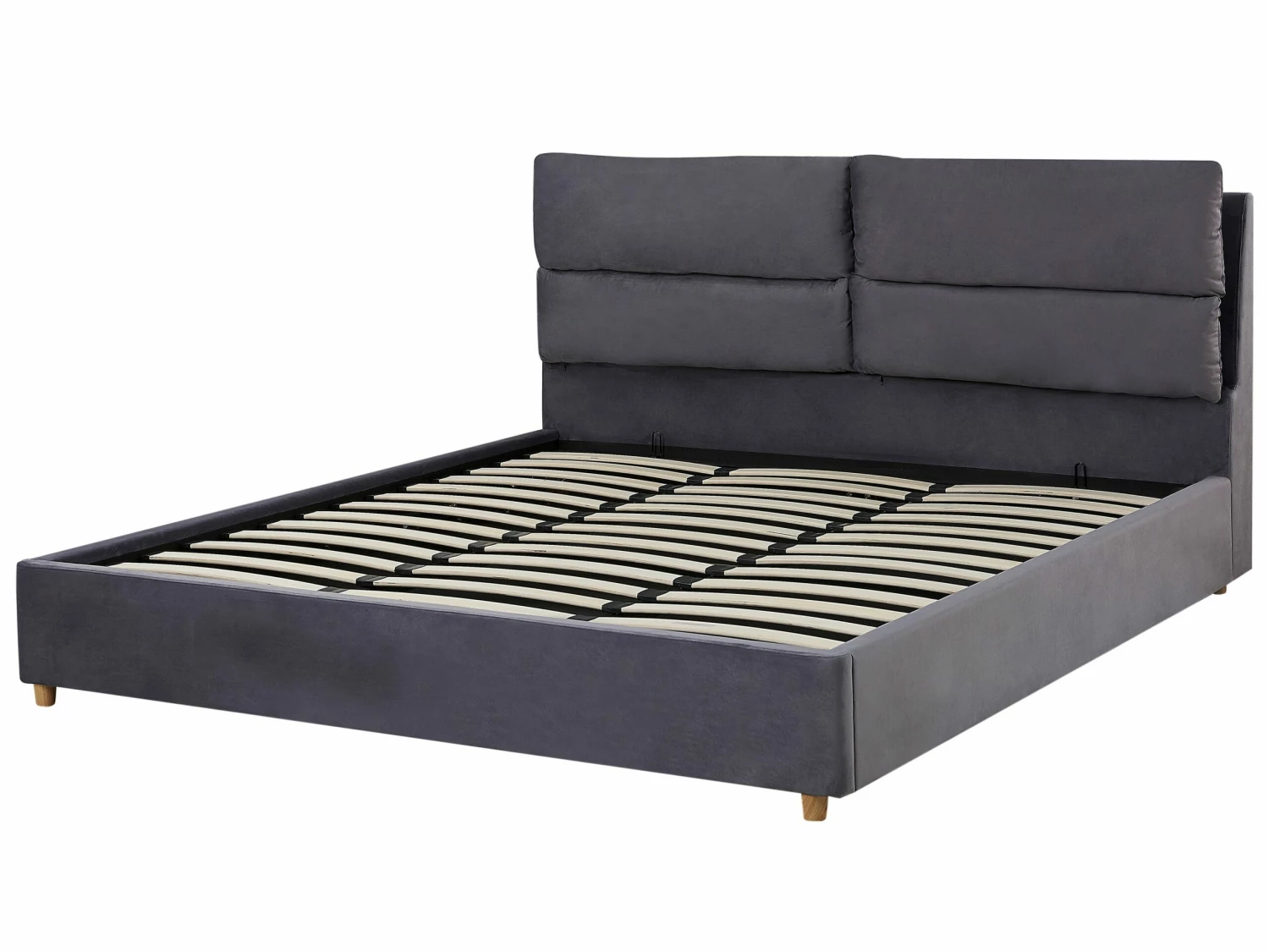 Velvet Ottoman Bed Grey BATILLY Various Sizes 6 Velvet Ottoman Bed Grey BATILLY Various Sizes - Image 6