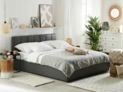 Faux Leather Ottoman Bed Grey DREUX Various Sizes -Cheap Bed Linings Store undef src sa picid 793201 type color image
