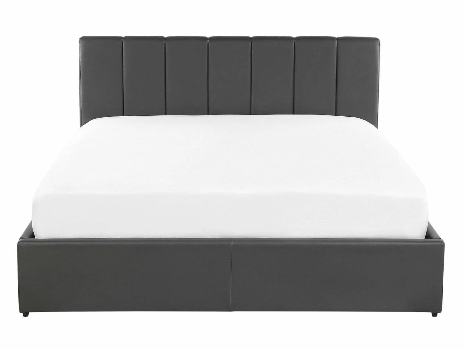 Faux Leather Ottoman Bed Grey DREUX Various Sizes - Image 7