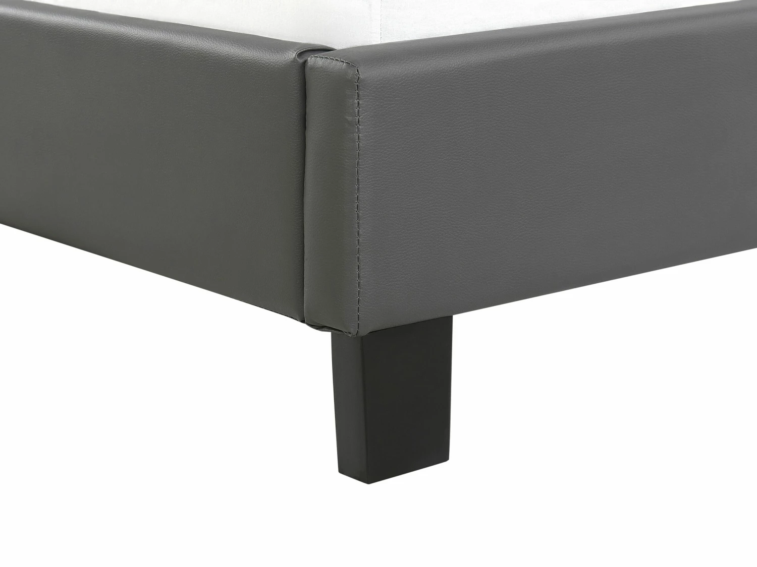 Faux Leather Bed Grey POITIERS Various Sizes - Image 8