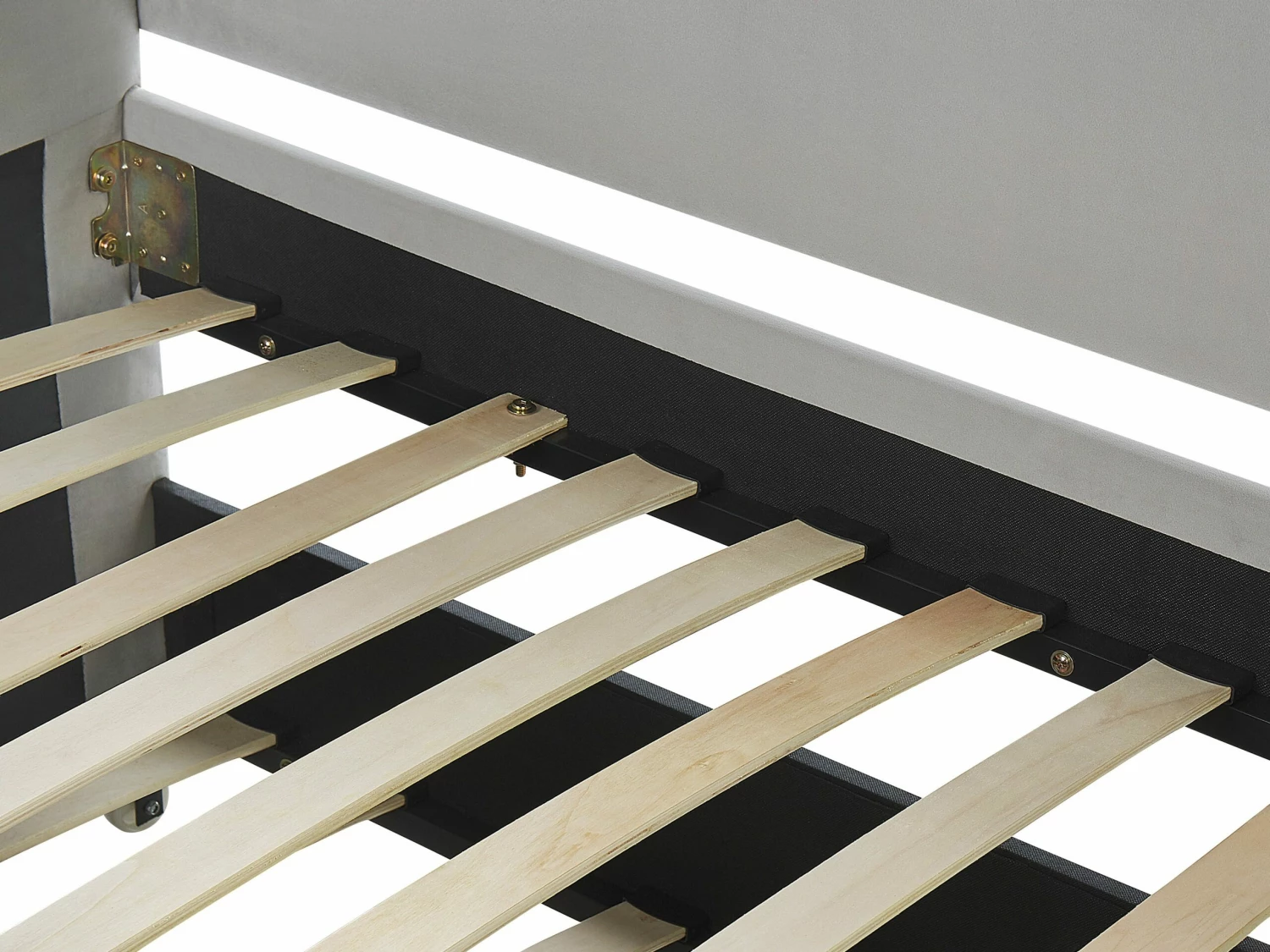 Velvet EU Single Trundle Bed Light Grey TROYES - Image 7