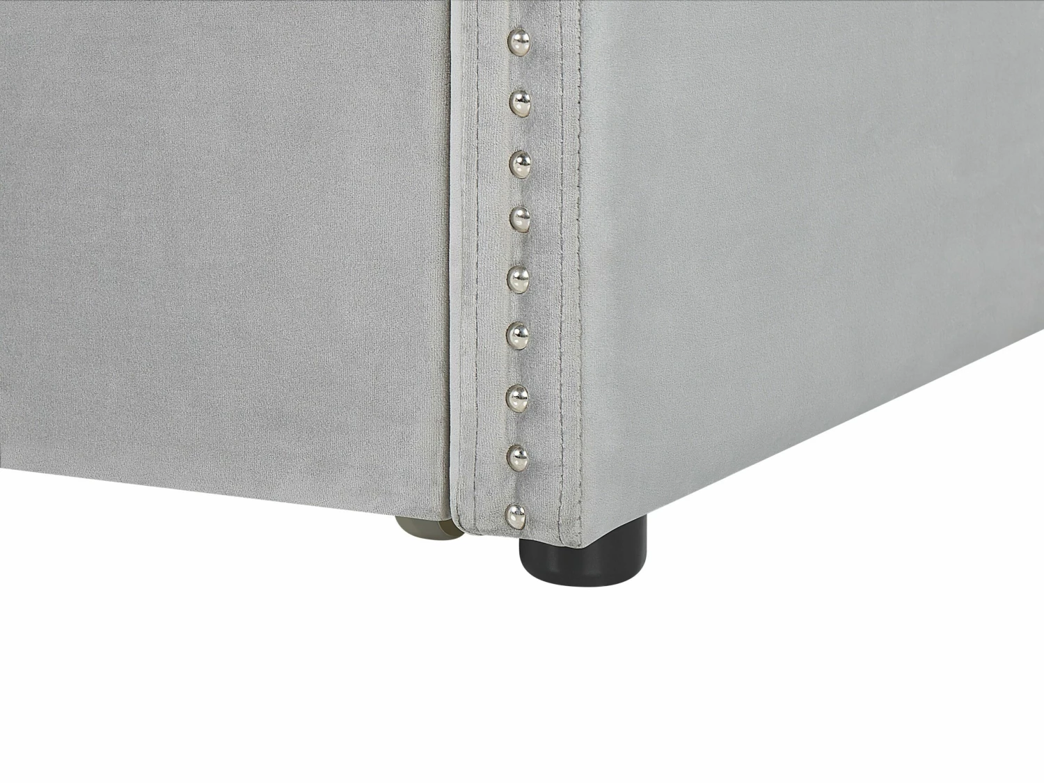 Velvet EU Single Trundle Bed Light Grey TROYES - Image 8
