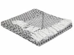 Cotton Blanket 130 X 160 Cm Black And White KIRAMAN