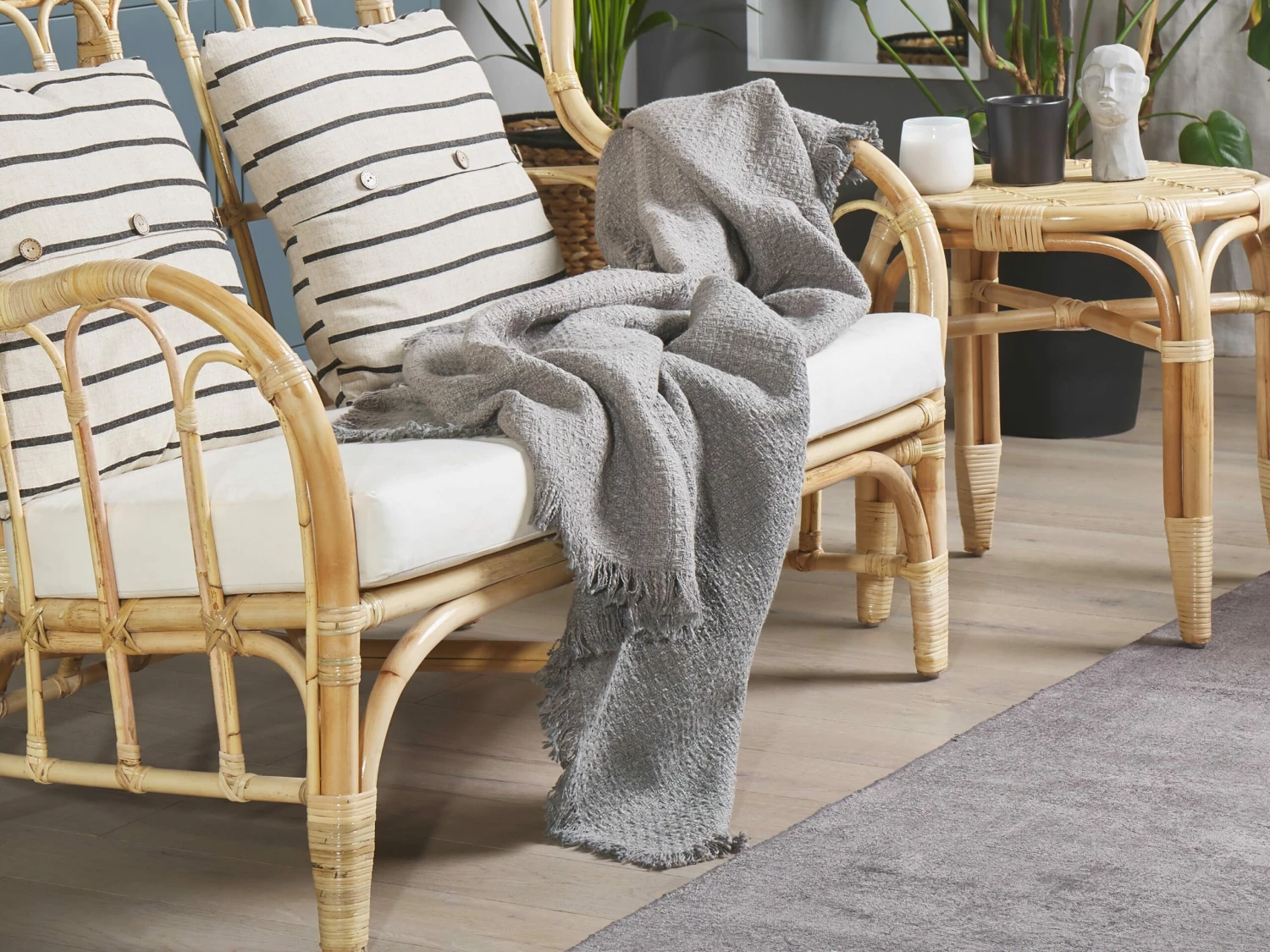 Cotton Blanket 124 X 160 Cm Grey KAVAKLAR - Image 2