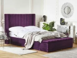 Velvet Bed With Storage Bench Purple NOYERS Various Sizes -Cheap Bed Linings Store undef src sa picid 796536 type whitesh image