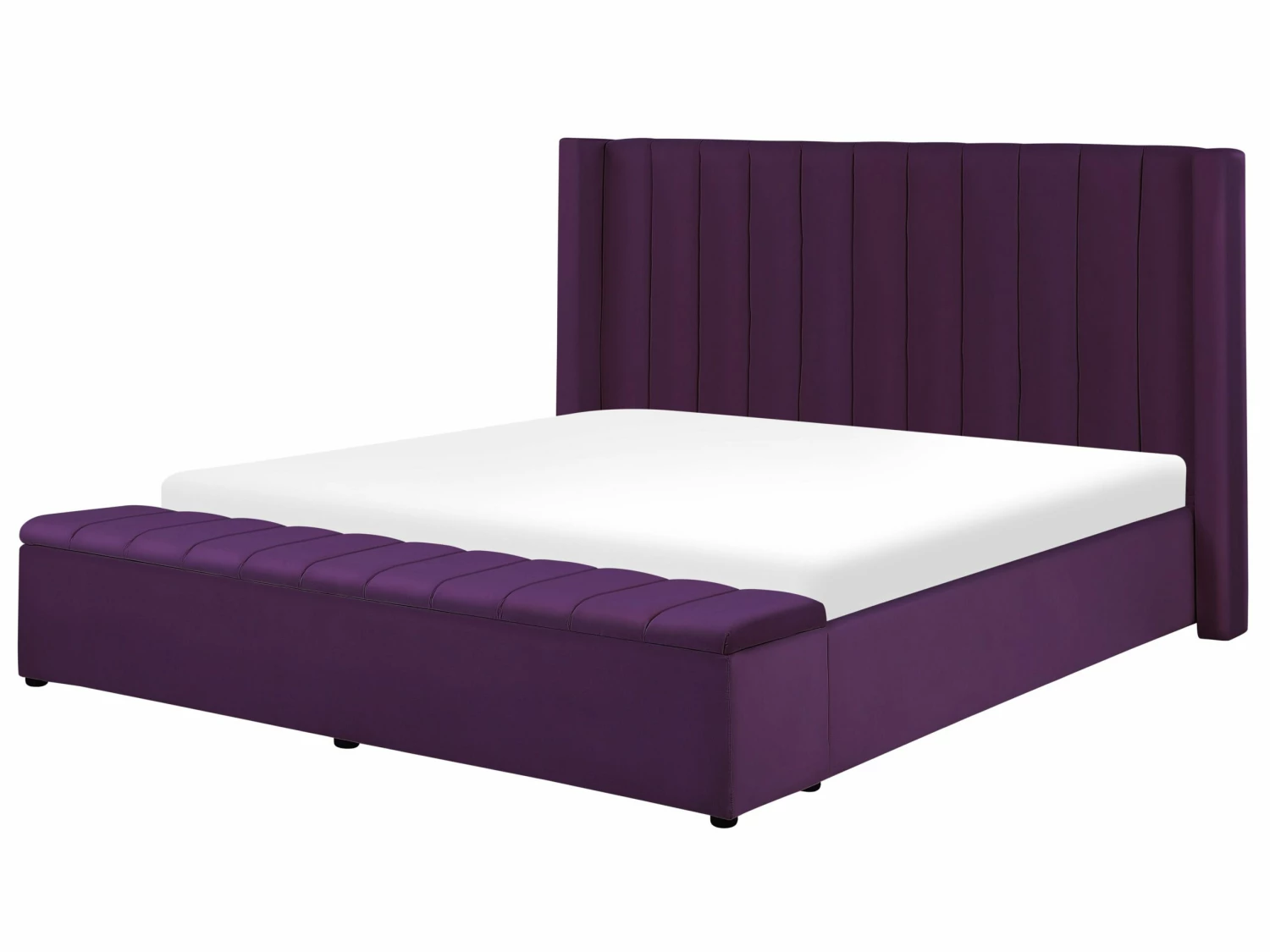 Velvet Bed With Storage Bench Purple NOYERS Various Sizes - Image 5