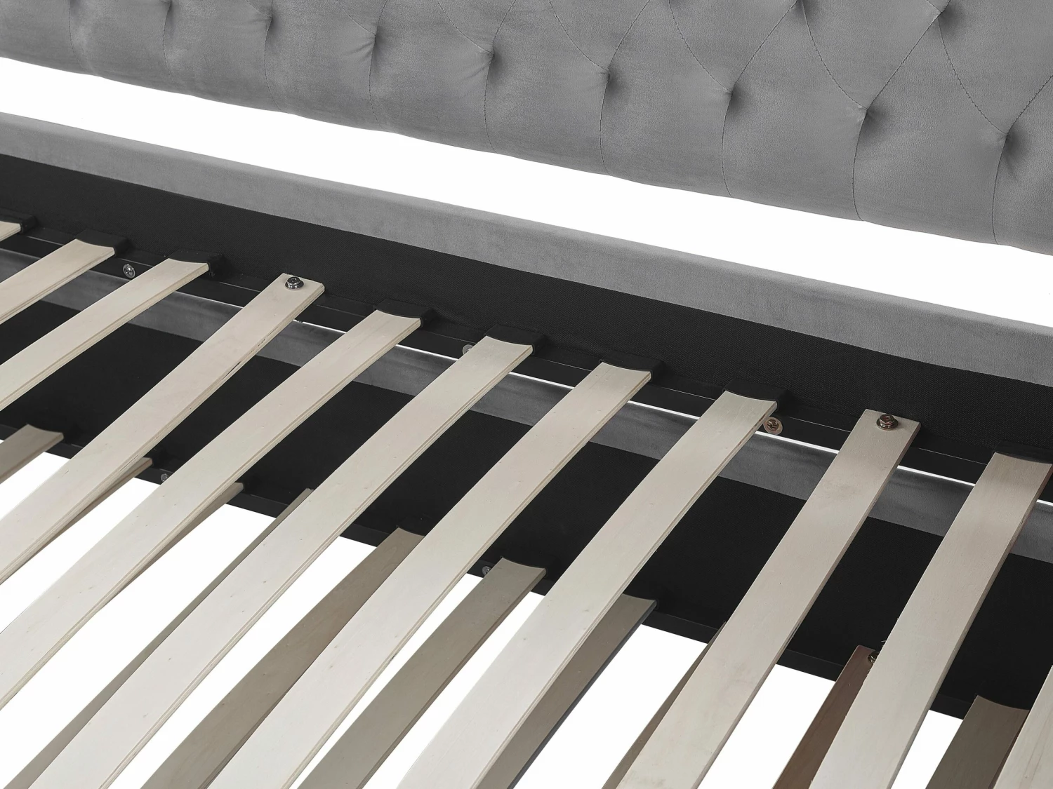 Velvet EU Single Trundle Bed Grey MONTARGIS 9 Velvet EU Single Trundle Bed Grey MONTARGIS - Image 9