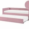 Velvet EU Single Trundle Bed Pink MIMIZAN