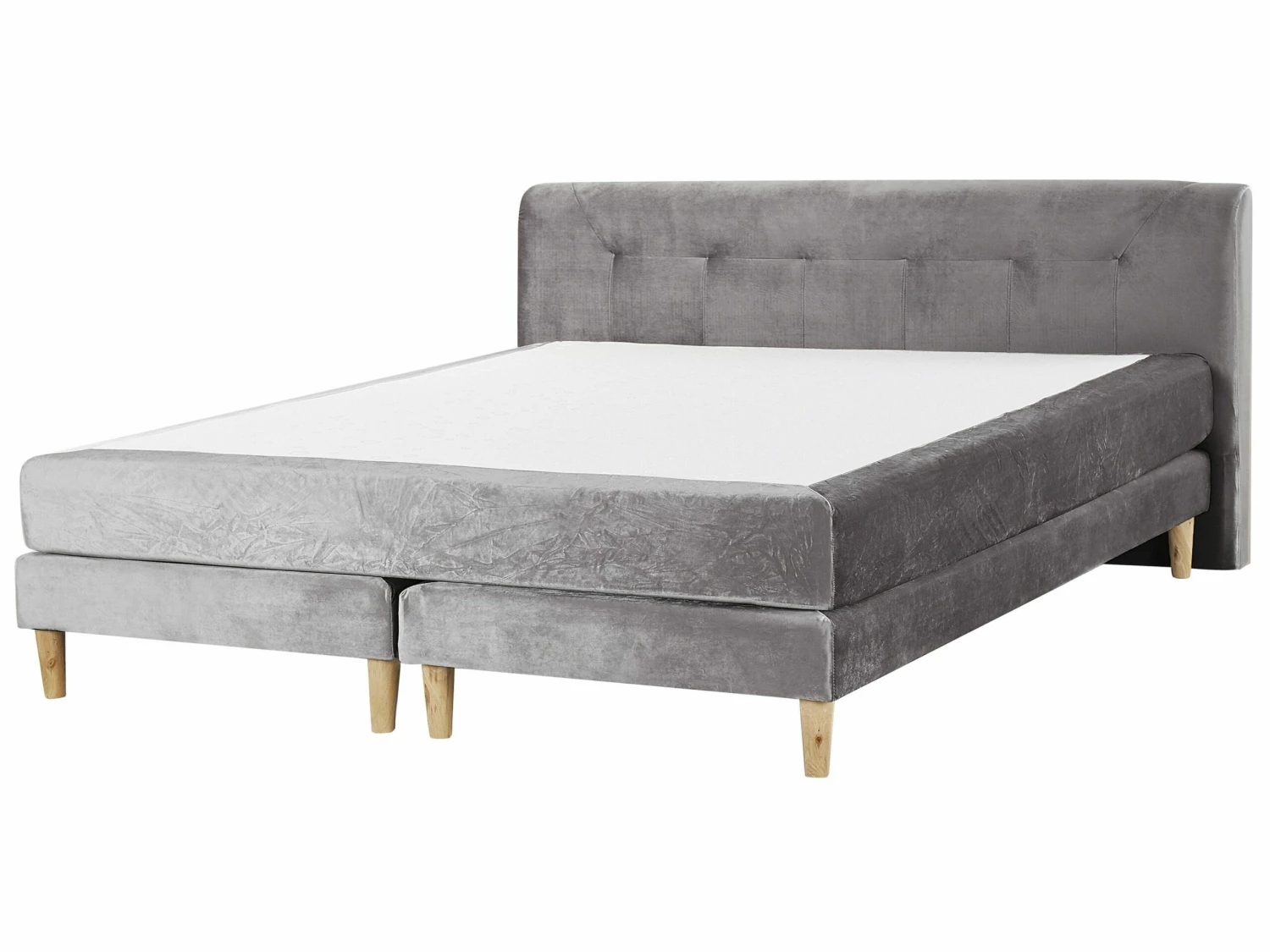Velvet Divan Bed Grey MARQUISE Various Sizes