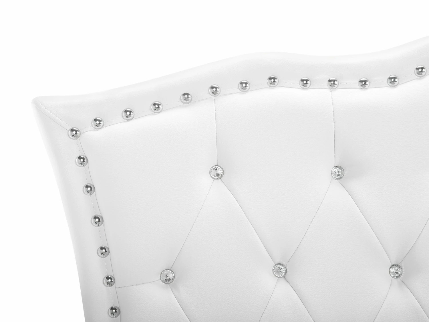 Faux Leather EU Single Size Bed White METZ 9 Faux Leather EU Single Size Bed White METZ - Image 9