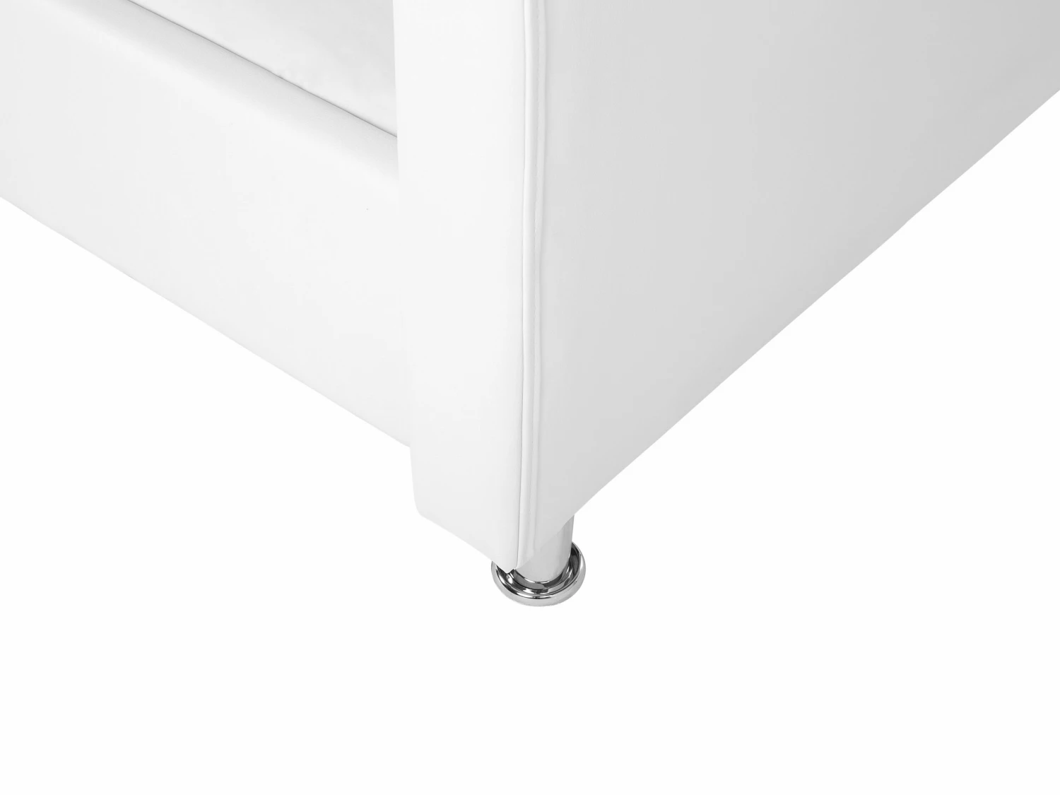 Faux Leather EU Single Size Bed White METZ 10 Faux Leather EU Single Size Bed White METZ - Image 10