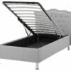 Fabric EU Single Size Ottoman Bed Grey METZ
