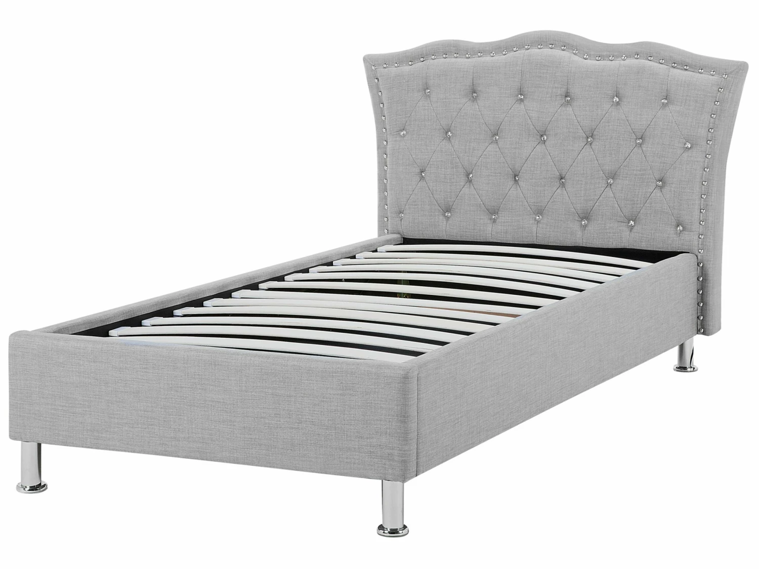 Fabric EU Single Size Ottoman Bed Grey METZ - Image 6