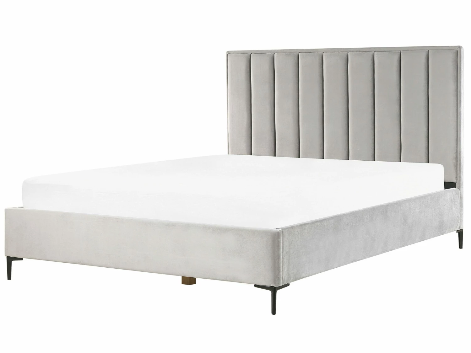 Velvet Ottoman Bed Grey SEZANNE Various Sizes - Image 5