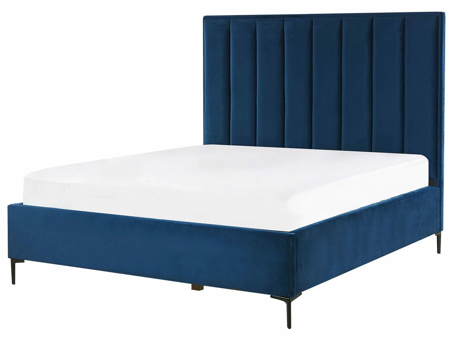 Velvet Ottoman Bed Blue SEZANNE Various Sizes - Image 4