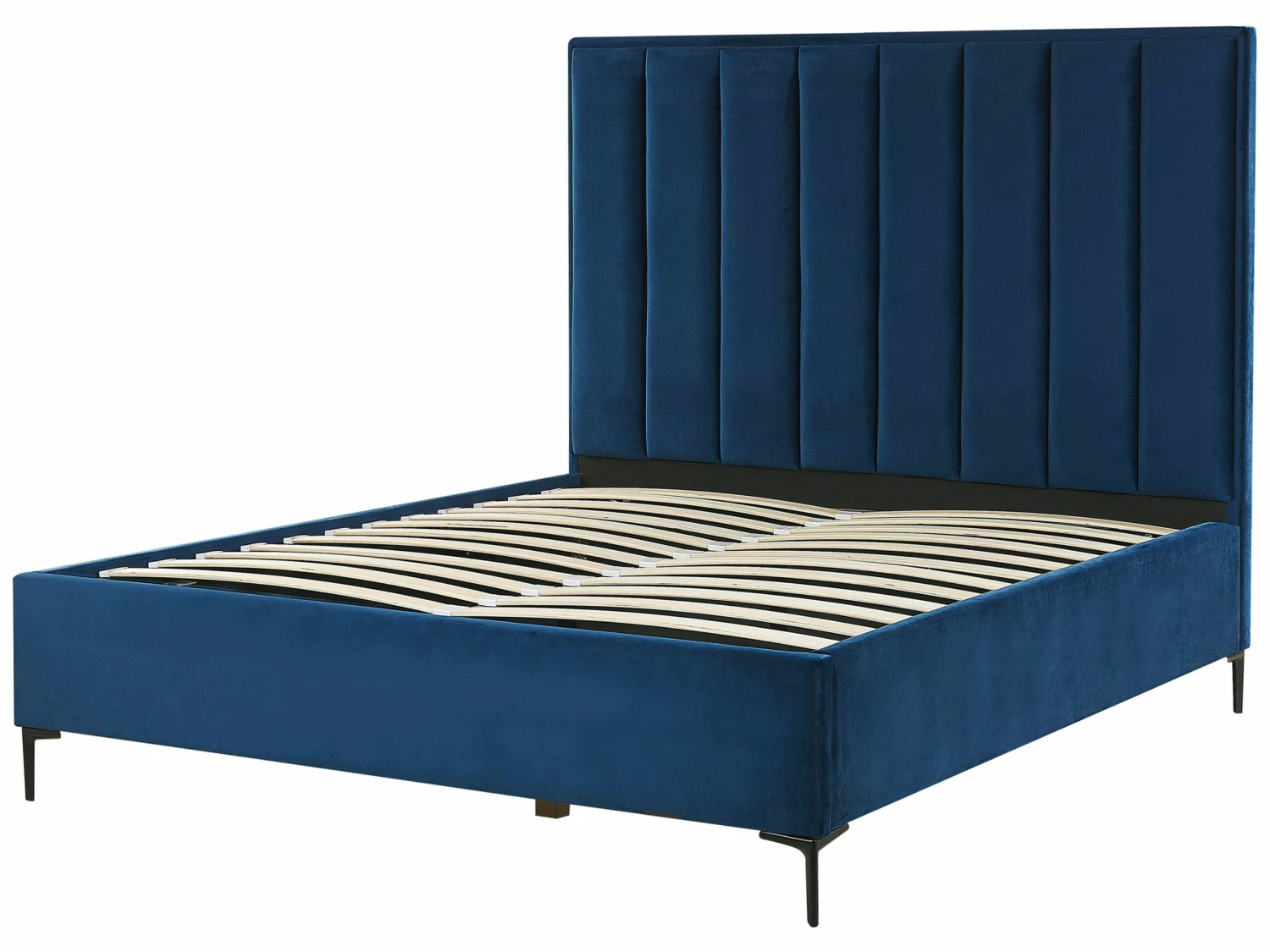 Velvet Ottoman Bed Blue SEZANNE Various Sizes - Image 5