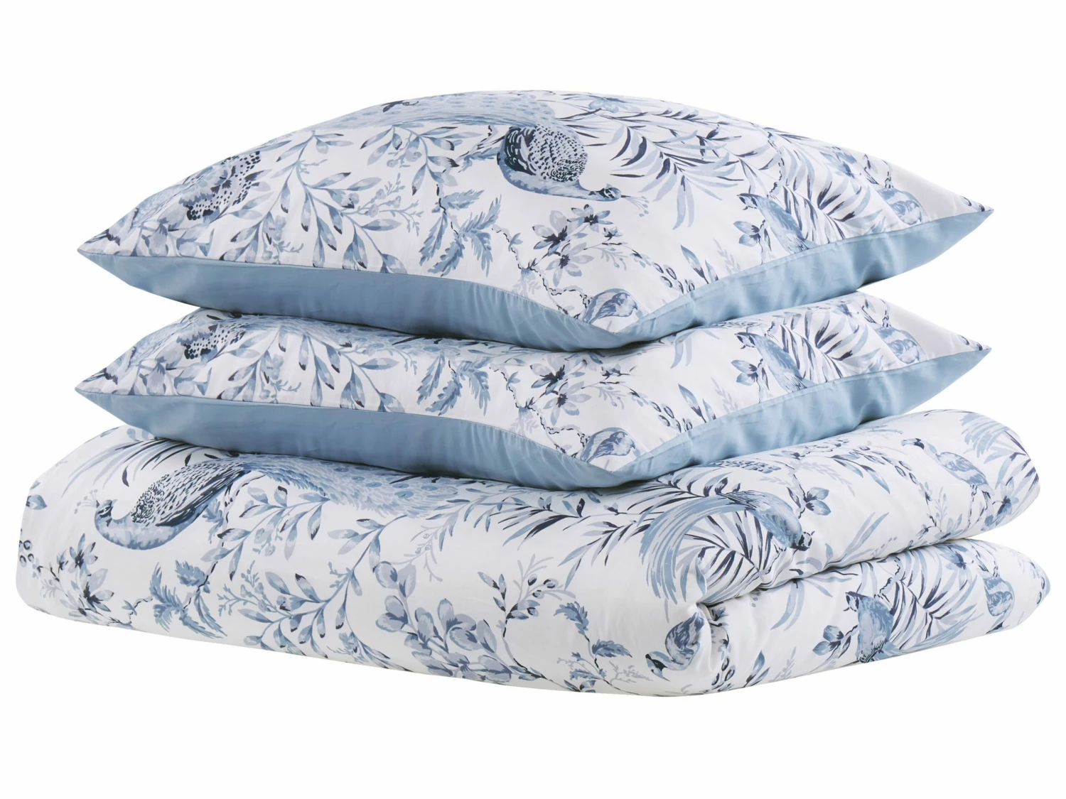 Cotton Duvet Cover Set Floral Pattern White And Blue BALLARD Various Sizes - Image 5