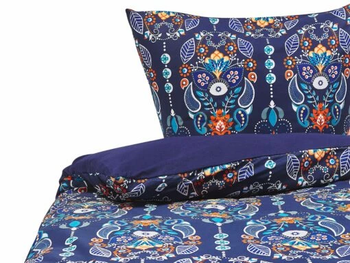 Cotton Duvet Cover Set Oriental Pattern Dark Blue MADRONA Various Sizes 7 Cotton Duvet Cover Set Oriental Pattern Dark Blue MADRONA Various Sizes -Cheap Bed Linings Store undef src sa picid 804793 type whitesh image