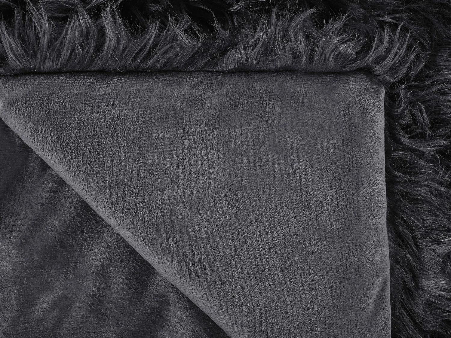 Faux Fur Bedspread Black DELICE Various Sizes 5 Faux Fur Bedspread Black DELICE Various Sizes - Image 5