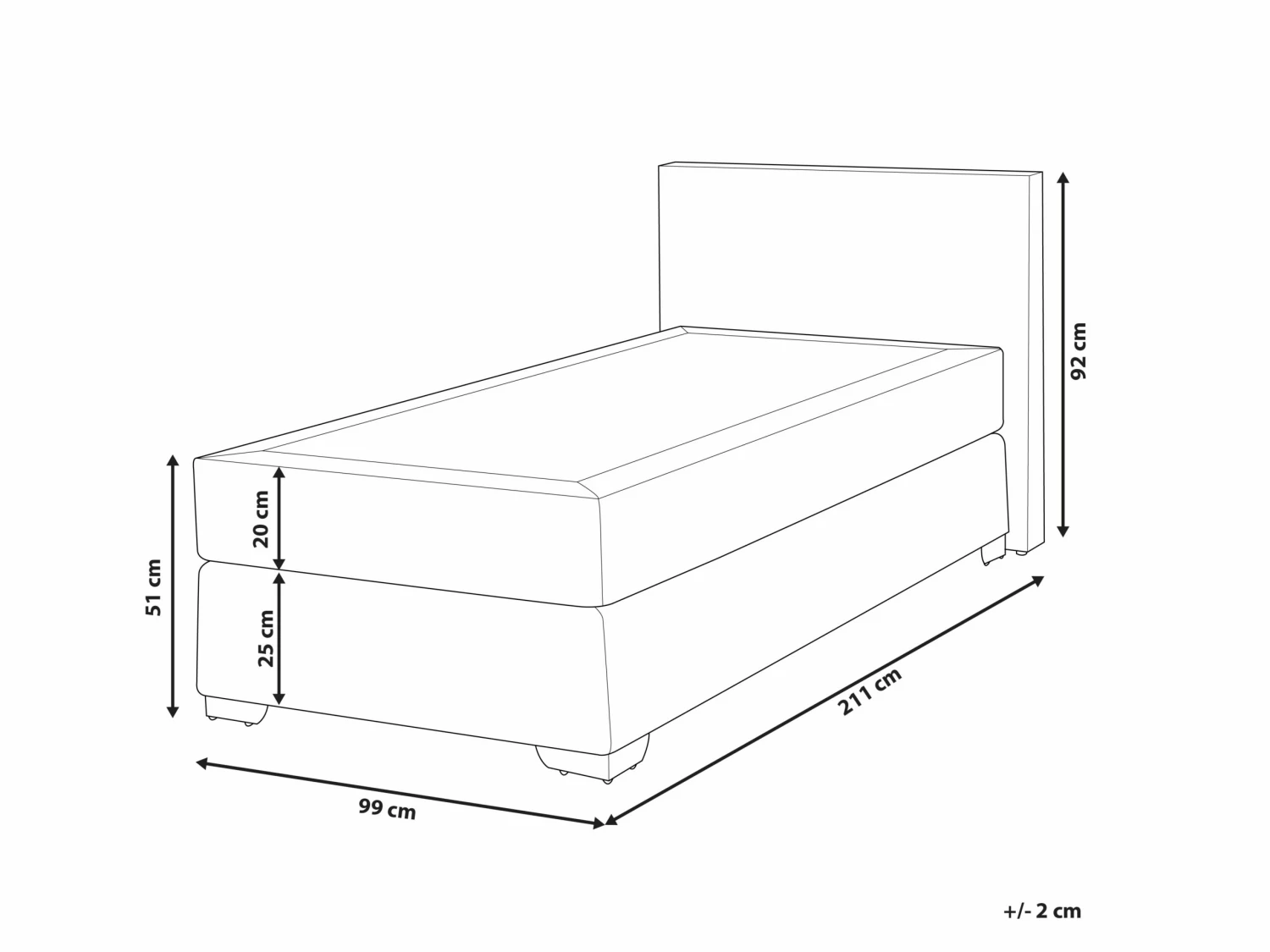 Faux Leather EU Single Size Divan Bed White PRESIDENT 9 Faux Leather EU Single Size Divan Bed White PRESIDENT - Image 9