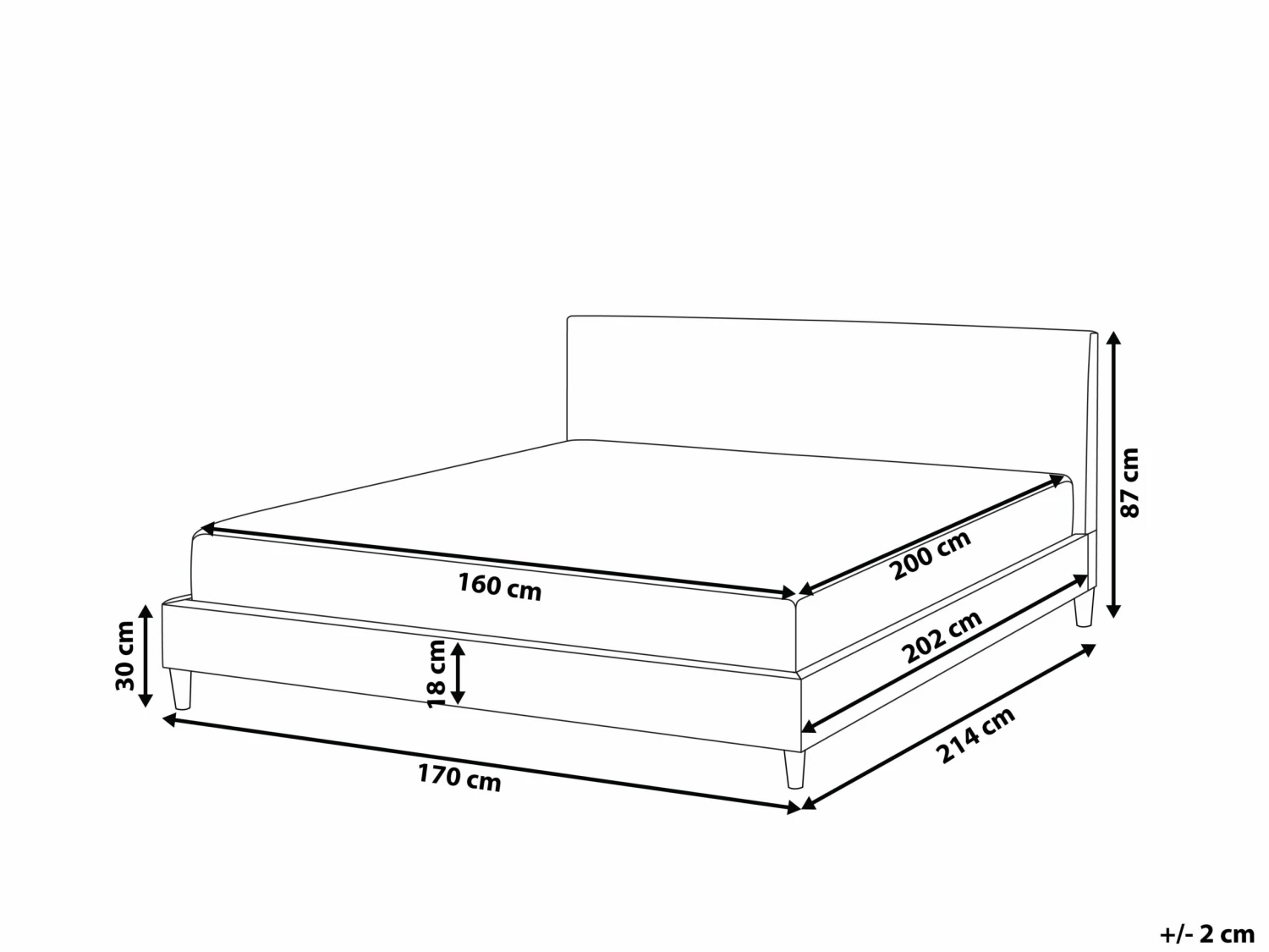 Faux Leather Bed Brown FITOU Various Sizes - Image 9