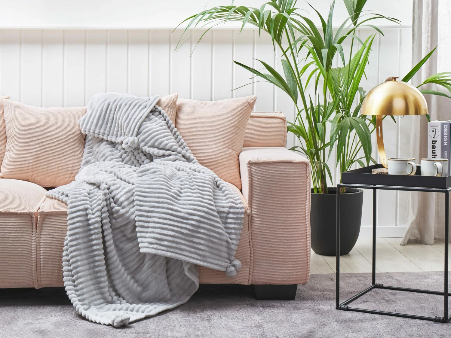 Blanket 150 X 200 Cm Light Grey KAWERI 2 Blanket 150 X 200 Cm Light Grey KAWERI - Image 2