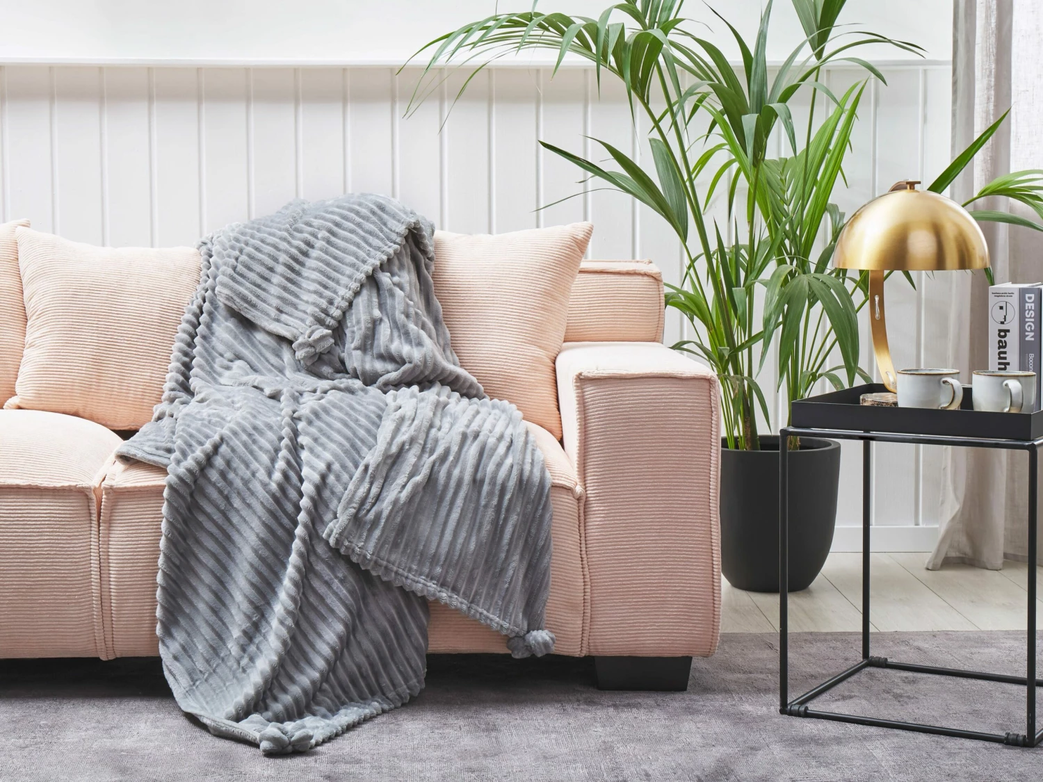 Blanket 150 X 200 Cm Grey KAWERI 2 Blanket 150 X 200 Cm Grey KAWERI - Image 2