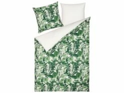 Cotton Duvet Cover Set Leaf Pattern White And Green GREENWOOD Various Sizes -Cheap Bed Linings Store undef src sa picid 811436 type whitesh image