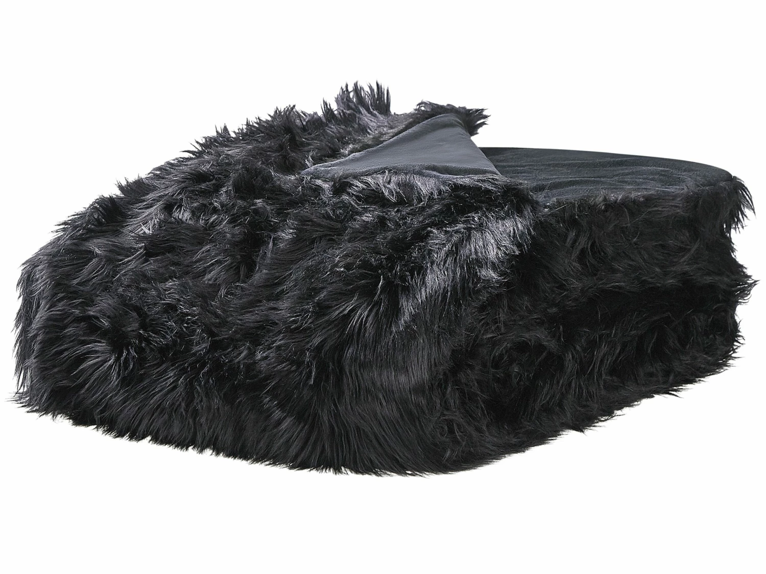 Faux Fur Bedspread Black DELICE Various Sizes 1 Faux Fur Bedspread Black DELICE Various Sizes